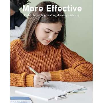 Nicpro 4PCS Pastel Mechanical Pencil 0.5mm, Cute Fast Click Mechanical Pencils Set with 100PCS HB Lead Refills, Erasers and Eraser Refills, Aesthetic Mechanical Pencils for Writing, Drawing, Sketching