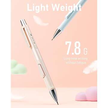 Nicpro 4PCS Pastel Mechanical Pencil 0.5mm, Cute Fast Click Mechanical Pencils Set with 100PCS HB Lead Refills, Erasers and Eraser Refills, Aesthetic Mechanical Pencils for Writing, Drawing, Sketching