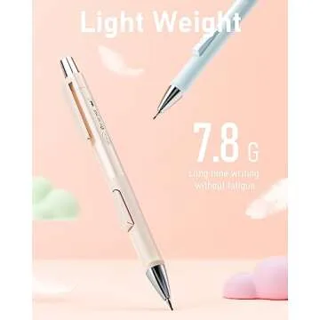 Nicpro 4PCS Pastel Mechanical Pencil 0.5mm, Cute Fast Click Mechanical Pencils Set with 100PCS HB Lead Refills, Erasers and Eraser Refills, Aesthetic Mechanical Pencils for Writing, Drawing, Sketching