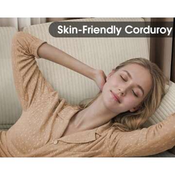 Furmax Sectional Couches for Living Room, U-Shaped Sofa Couch with Linen Fabric, 4 Seat Sofa Set with Double Chaise for Apartment (Corduroy, Beige)