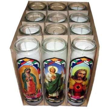 Saints Religious Candle, White