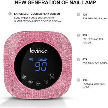 54W Cordless UV Nail Lamp for Gel Nail Polish