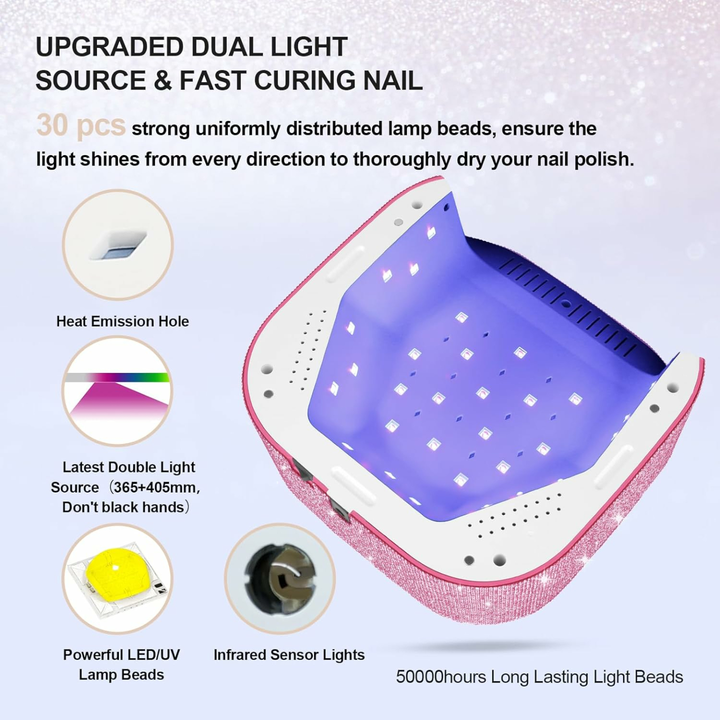 54W Cordless UV Nail Lamp for Gel Nail Polish