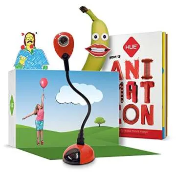 HUE Animation Studio: Complete Stop Motion Animation Kit (Camera, Software, Book) for Windows/macOS (Red)