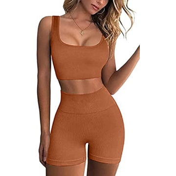 Fatty Tiger Two Piece Ribbed Crop Top and Shorts Set