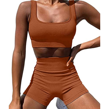 Fatty Tiger Two Piece Ribbed Crop Top and Shorts Set