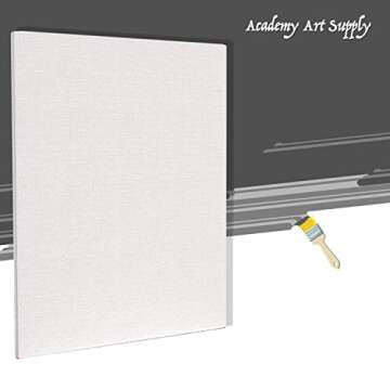 Academy Art Supply Canvases Panels 11 x 14 inch - 100% Cotton Artist Blank Canvas Board for Painting, Pre-gessoed, Primed, Acid-Free Blank Canvas, Perfect for Acrylic and Oil Painting, Pack of 12