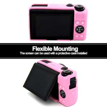 Stylish Easy Hood Camera Case for Canon Powershot G7X II - Pink Silicone Gel Body Skin