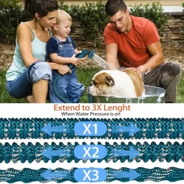 50 ft Expandable Garden Hose with 10 Spray Patterns