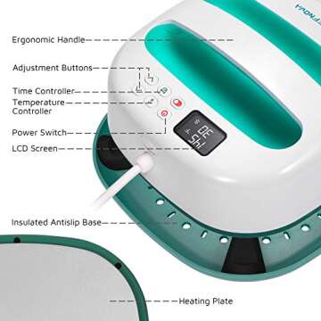 OFFNOVA Heat Press Machine, Portable Easy Heat Press 9"x9" Iron-on Press for HTV Vinyl and Heat Tran...