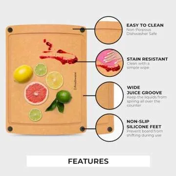 Freshware Eco-Friendly Wood Cutting Boards Set of 2