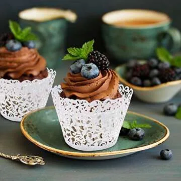 Elegant JinHuiCheng 50 pcs Cupcake Wrappers for Parties