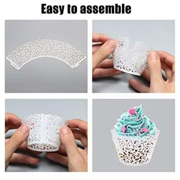 Elegant JinHuiCheng 50 pcs Cupcake Wrappers for Parties