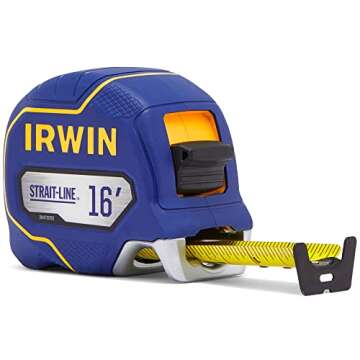 Irwin Tools IRWIN Strait-LINE Tape Measure, 16 ft, Includes Retraction Control, for All Your Measuri...