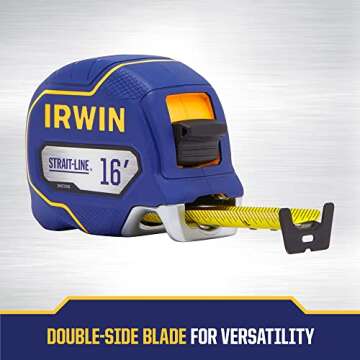 Irwin Tools IRWIN Strait-LINE Tape Measure, 16 ft, Includes Retraction Control, for All Your Measuring Needs (IWHT39391S)