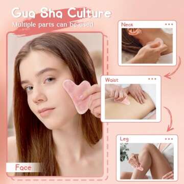 Gua Sha Rose Quartz Massage Tool for SPA Therapy
