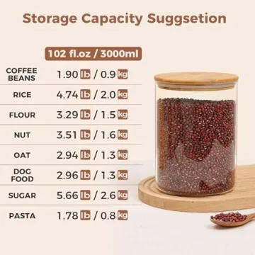 Stylish ComSaf Glass Jars with Airtight Lids for Storage