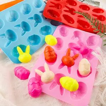 Easter Bunny & Egg Silicone Molds Set - 4 Cute Designs