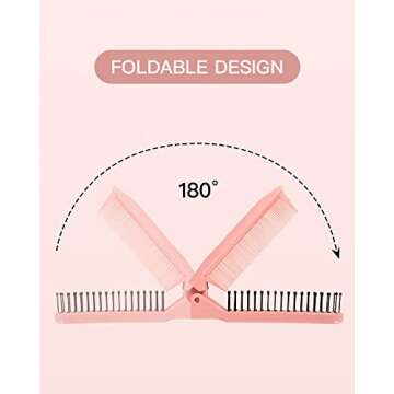 Folding Combs Big tooth Comb - Portable Travel Folding Hair Comb Double Headed Pocket Hair Comb Wide Tooth Comb for Curly Hair Thick Wavy (Set of 3)