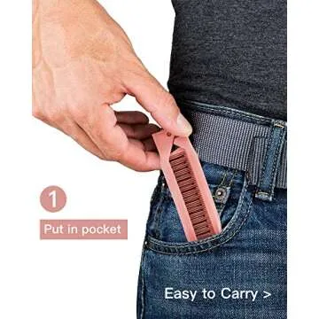 Folding Combs Big tooth Comb - Portable Travel Folding Hair Comb Double Headed Pocket Hair Comb Wide Tooth Comb for Curly Hair Thick Wavy (Set of 3)