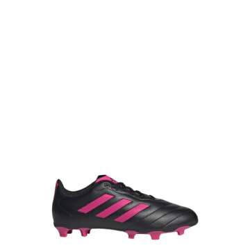 adidas Kids Goletto VII Firm Ground Cleats Soccer Shoe, Core Black/Team Shock Pink/Core Black, 9.5 U...