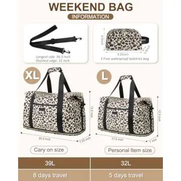 Expandable Travel Duffle Bag Waterproof Weekender Overnight Bags for Women Men Hospital Bag for Wome...