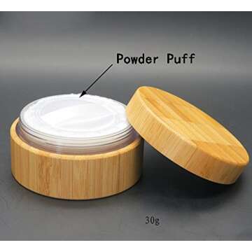 Stylish 30ml Bamboo Loose Powder Compact Box for Makeup