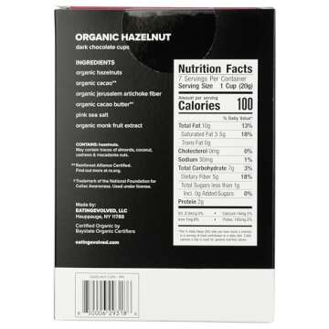 Evolved Organic Hazelnut Dark Chocolate Cups, .71 oz each (Pack of 7)