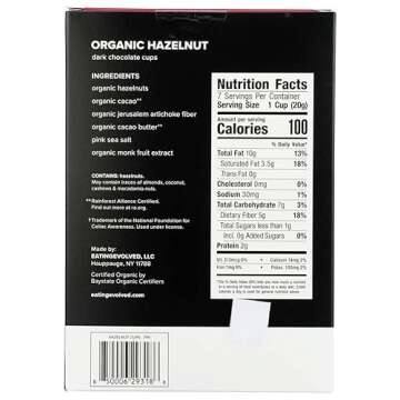 Evolved Organic Hazelnut Dark Chocolate Cups, .71 oz each (Pack of 7)