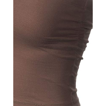 MixMatchy Women's Mocha Double Layer Tube Top with Bra