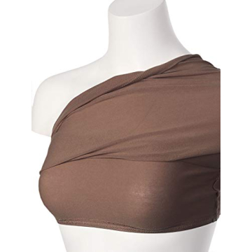 MixMatchy Women's Mocha Double Layer Tube Top with Bra