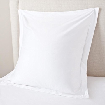 European Square Pillow Shams Set of 2 White 600 Thread Count 100% Natural Cotton Pack of Two Euro 26...