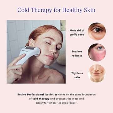 Vanity Planet Revive Professional Facial Face and Eye Ice Roller for Anti Aging, Wrinkles, Pain Reli...