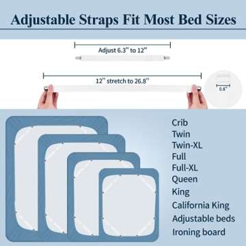 Bed Sheet Straps, Sopito Adjustable Elastic Fitted Sheet Straps Fasteners Non Slip Mattress Clips to...