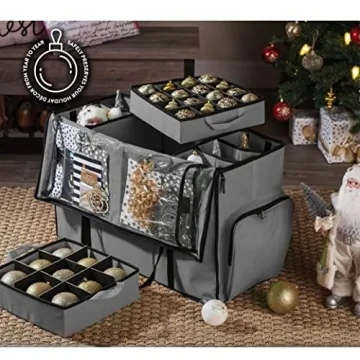 ZOBER Christmas Ornament Storage Box for 120 Ornaments