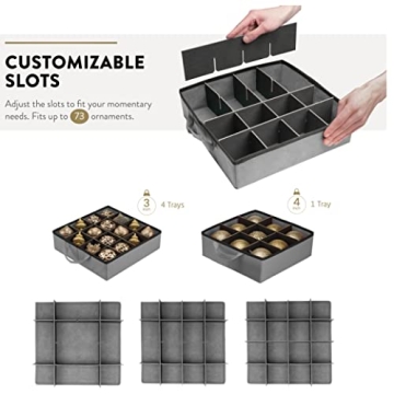 ZOBER Christmas Ornament Storage Box for 120 Ornaments