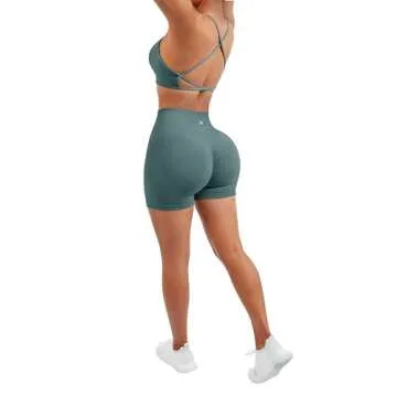 SUUKSESS Seamless Women Workout Set in Light Blue - M
