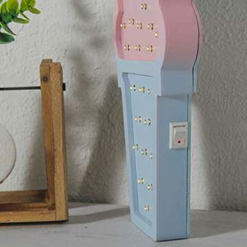 PortPlugs Ice cream Valentine Romance Atmosphere Light , Party Wedding Birthday Party Decoration Kids' Room Battery Operated LED Night Lights (White and Pink)