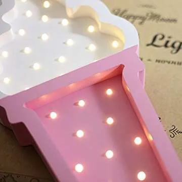 PortPlugs Ice Cream LED Night Light for Kids and Decor