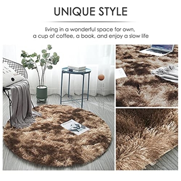 MIEMIE 4x4 Soft Round Area Rug for Kids and Home Decor