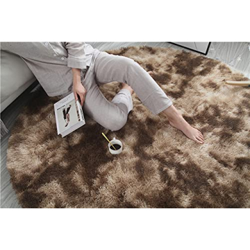 MIEMIE 4x4 Soft Round Area Rug for Kids and Home Decor