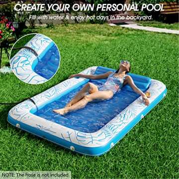 Inflatable Tanning Pool Lounger Float - Jasonwell 4 in 1 Sun Tan Tub Sunbathing Lounge Raft Floatie ...