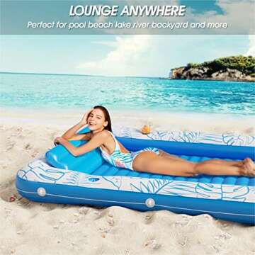 Inflatable Tanning Pool Lounger Float - Jasonwell 4 in 1 Sun Tan Tub Sunbathing Lounge Raft Floatie Toys Water Filled Bed Mat Pad for Kids Adult Blow Up Kiddie Ball Pit Pool (XL)