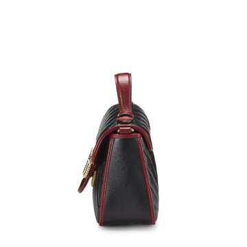 Gucci, Pre-Loved Black Leather Torchon GG Marmont Top Handle Bag Mini, Multi