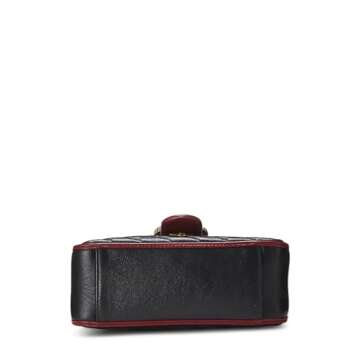 Gucci, Pre-Loved Black Leather Torchon GG Marmont Top Handle Bag Mini, Multi