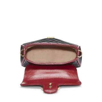 Gucci, Pre-Loved Black Leather Torchon GG Marmont Top Handle Bag Mini, Multi