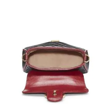 Gucci, Pre-Loved Black Leather Torchon GG Marmont Top Handle Bag Mini, Multi