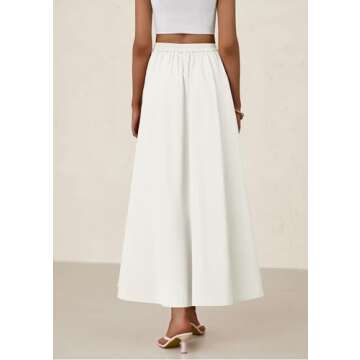 PRETTYGARDEN Women's Maxi Skirts 2025 Summer Trendy Ruffle High Waisted Casual Long Flowy Skirt with...