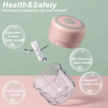 Electric Garlic Chopper, 250ML Food Chopper USB, Mini Vegetable Chopper, Garlic Mincer, Onion Chopper, Portable Small Food Processor for Garlic, Ginger, Chili, Vegetables