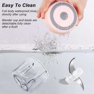Electric Garlic Chopper, 250ML Food Chopper USB, Mini Vegetable Chopper, Garlic Mincer, Onion Chopper, Portable Small Food Processor for Garlic, Ginger, Chili, Vegetables